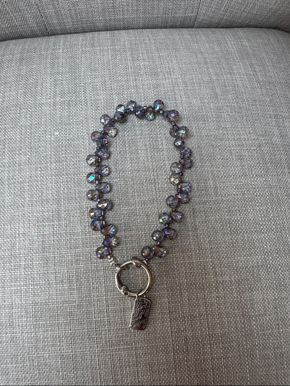 Bag charm,Iridescent Purple Beaded Toggle Women bag charm